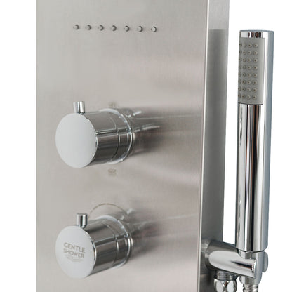 57 Inch Stainless Steel Shower Panel with12 x 8 Head Shower Shower Systems at Gallery Canada