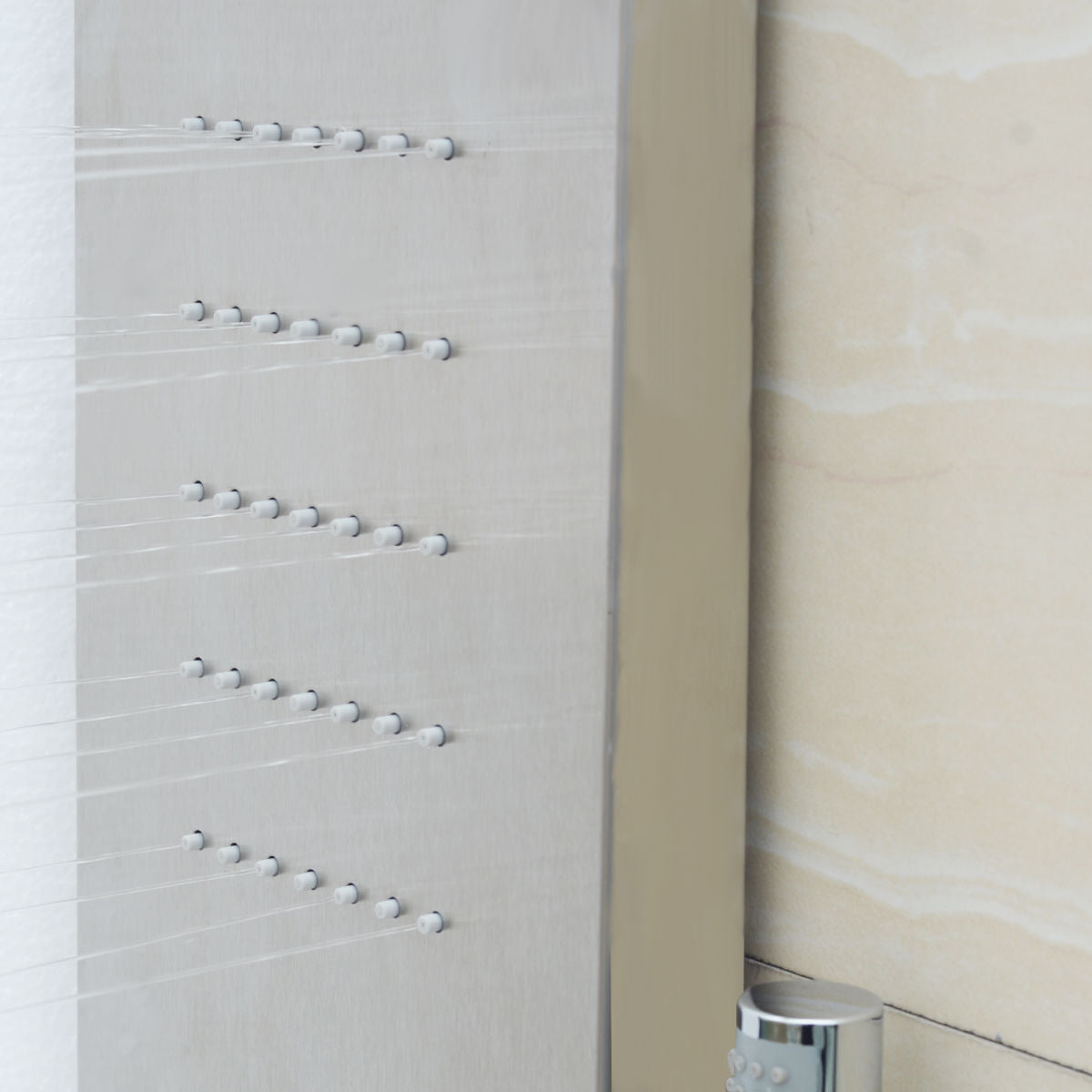 57 Inch Stainless Steel Shower Panel with12 x 8 Head Shower Shower Systems at Gallery Canada