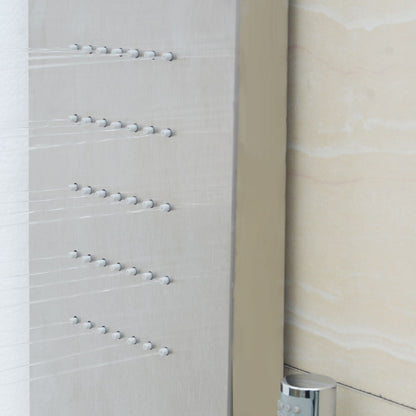 57 Inch Stainless Steel Shower Panel with12 x 8 Head Shower Shower Systems at Gallery Canada