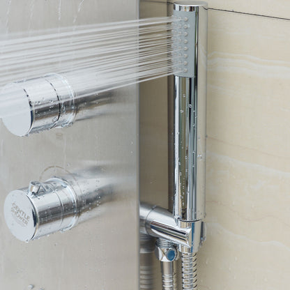 57 Inch Stainless Steel Shower Panel with12 x 8 Head Shower Shower Systems at Gallery Canada