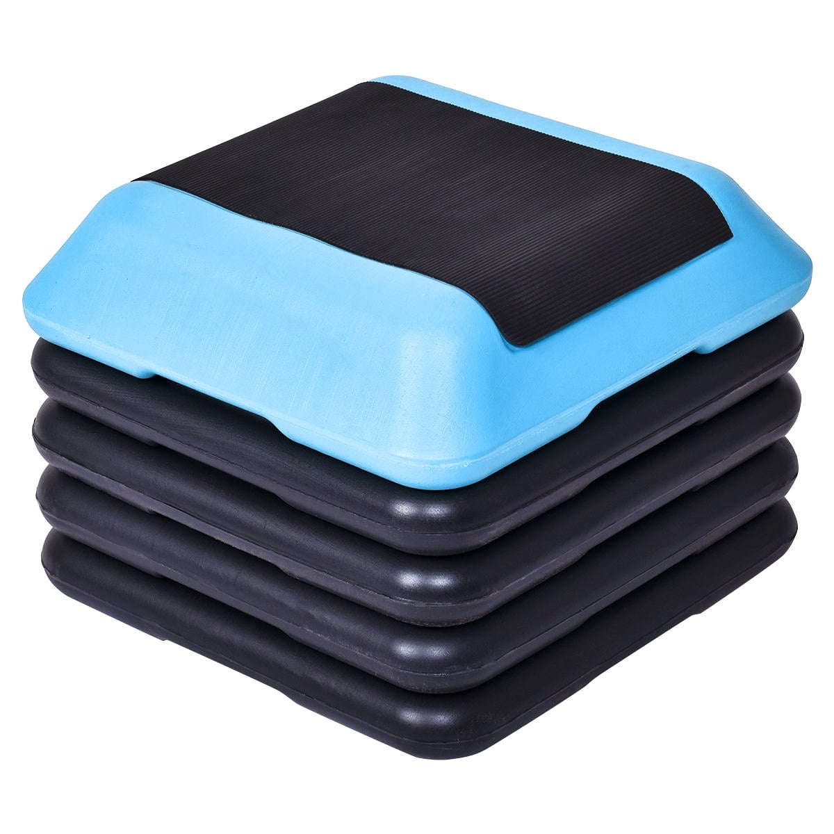16 x 16 Inch Adjustable 4 Risers Lightweight Aerobic Pedals, Black Sport Equipments at Gallery Canada
