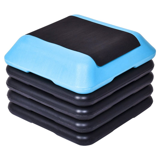 16 x 16 Inch Adjustable 4 Risers Lightweight Aerobic Pedals, Black Sport Equipments Black at Gallery Canada