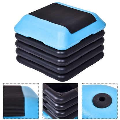 16 x 16 Inch Adjustable 4 Risers Lightweight Aerobic Pedals, Black Sport Equipments at Gallery Canada