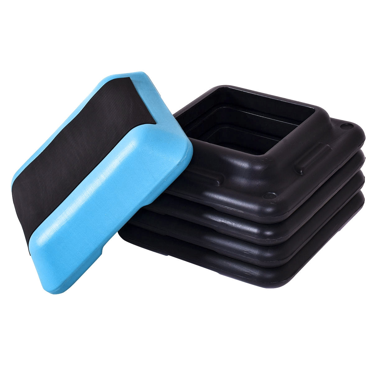 16 x 16 Inch Adjustable 4 Risers Lightweight Aerobic Pedals, Black Sport Equipments at Gallery Canada