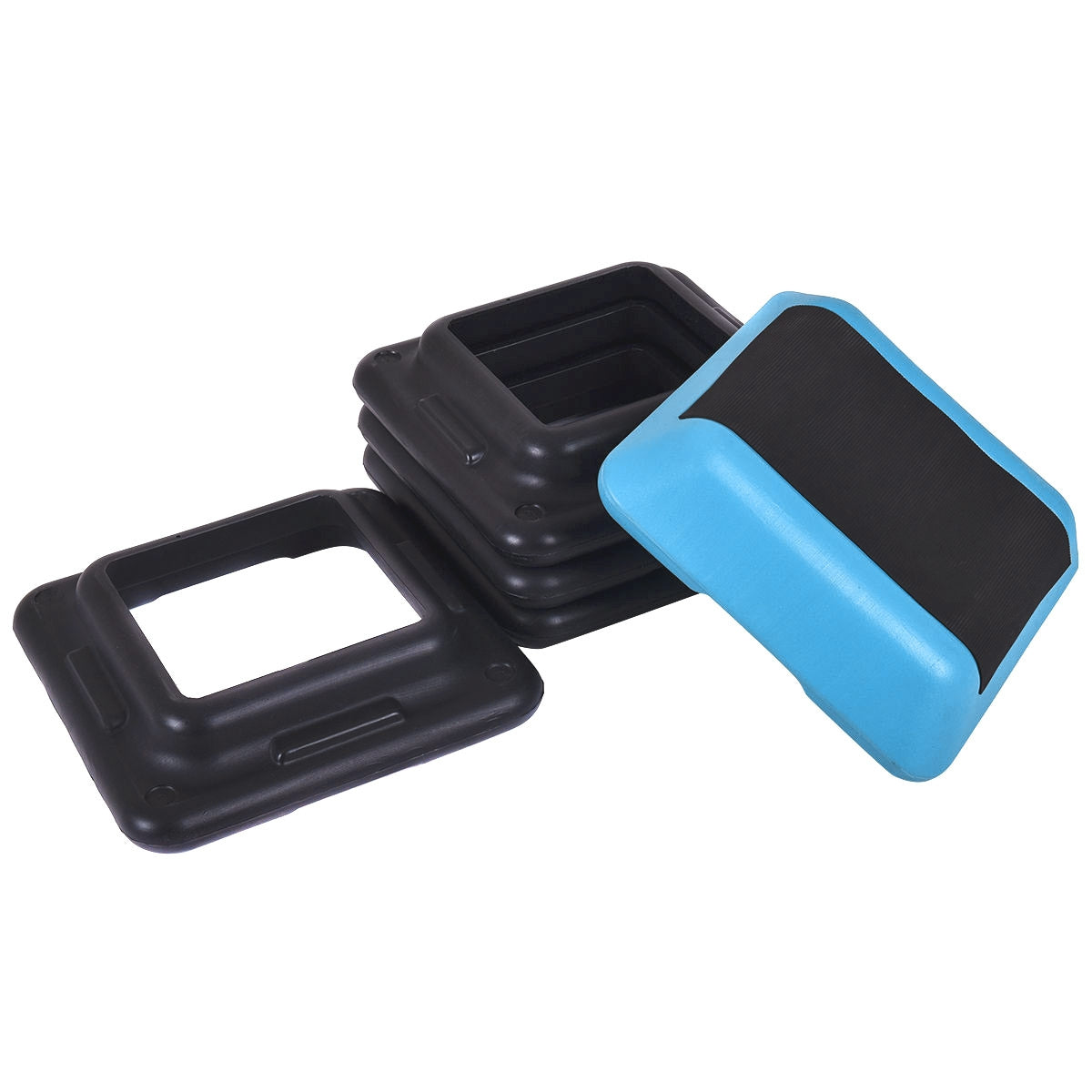 16 x 16 Inch Adjustable 4 Risers Lightweight Aerobic Pedals, Black Sport Equipments at Gallery Canada