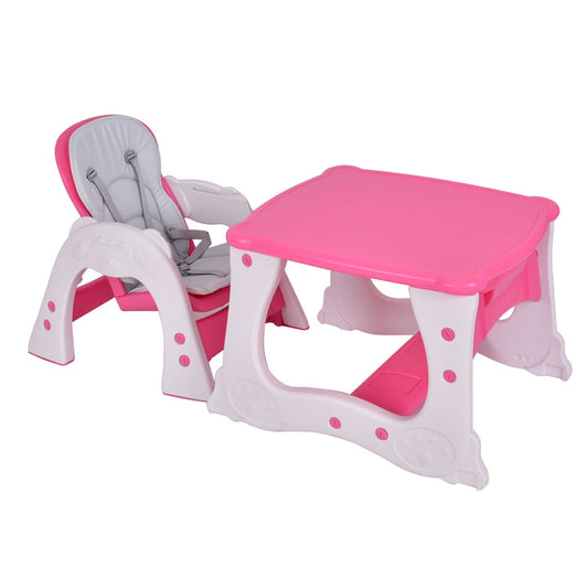3 in 1 Convertible Play Table Seat Baby High Chair, Pink High Chairs Pink at Gallery Canada