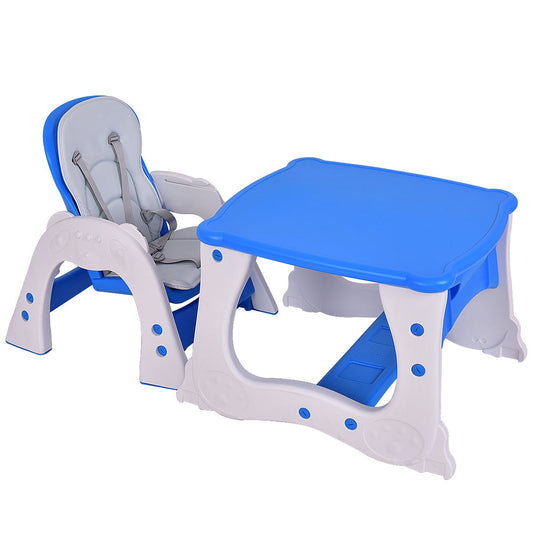 3 in 1 Convertible Play Table Seat Baby High Chair, Blue High Chairs Blue at Gallery Canada