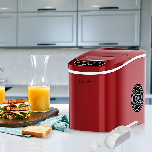 Mini Portable Compact Electric Ice Maker Machine, Red - Gallery Canada