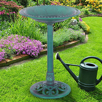 Outdoor Garden Green Pedestal Bird Bath Feeder, Green Chicken Coops at Gallery Canada