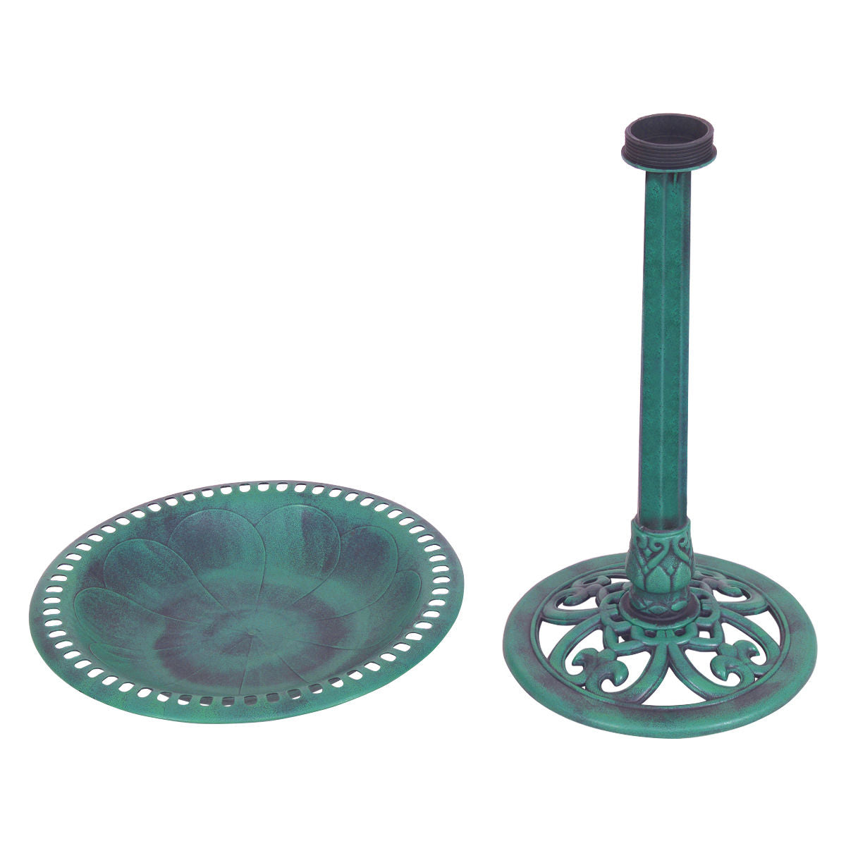 Outdoor Garden Green Pedestal Bird Bath Feeder, Green Chicken Coops at Gallery Canada
