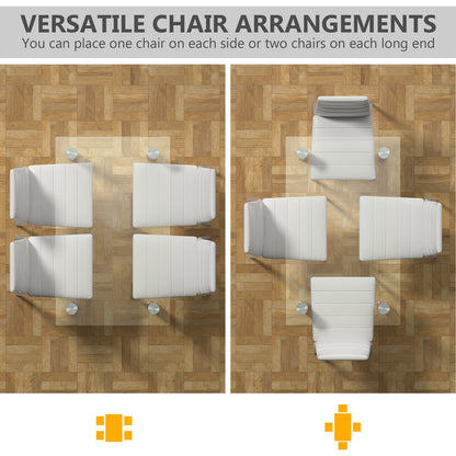 5 Pieces Dining Set with 4 PVC Leather Chairs, White Dining Room Sets at Gallery Canada