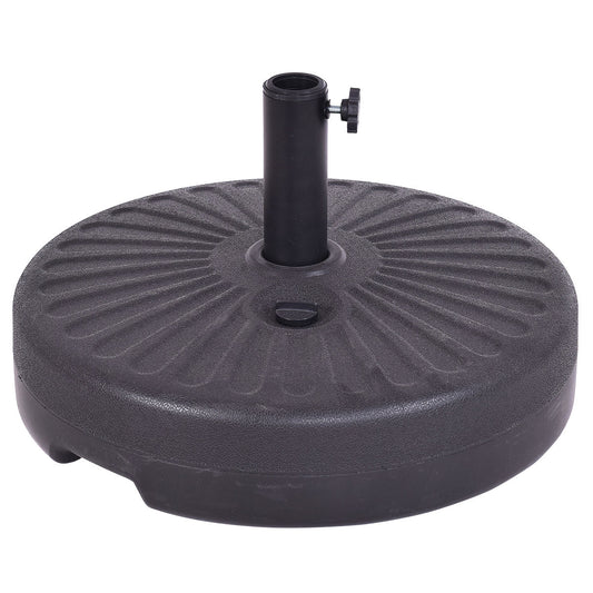 20 Inch Round 23L Water Filled Umbrella Base, Black Outdoor Umbrella Bases Black at Gallery Canada