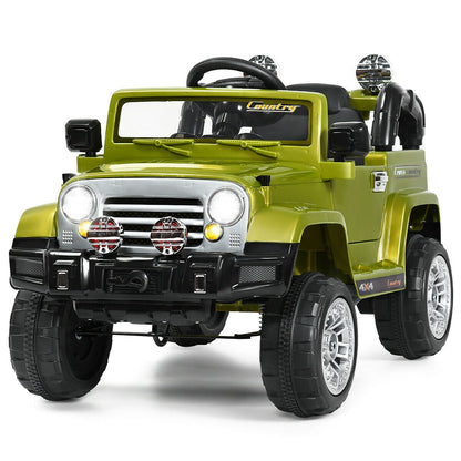12 V Kids Ride on Truck with MP3 + LED Lights, Green Powered Ride On Toys at Gallery Canada