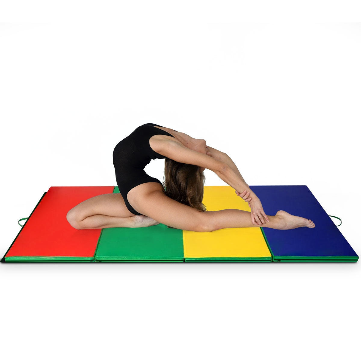 4 Feet x 10 Feet Thick Folding Panel Gymnastics Mat, Deep Multicolor Yoga & Gym Mats at Gallery Canada