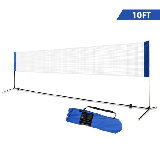 Portable 10 x 5 Inch Badminton Beach Tennis Training Net, Blue - Gallery Canada