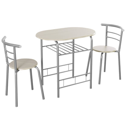 3-Piece Space-Saving Bistro Set for Kitchen and Apartment, Light Gray Dining Room Sets at Gallery Canada