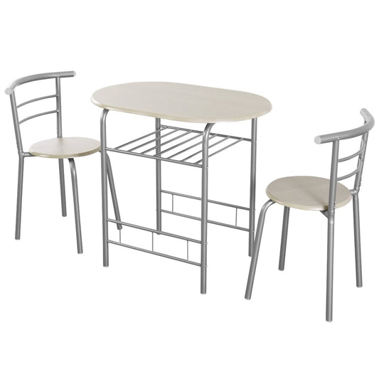 3-Piece Space-Saving Bistro Set for Kitchen and Apartment, Light Gray - Gallery Canada