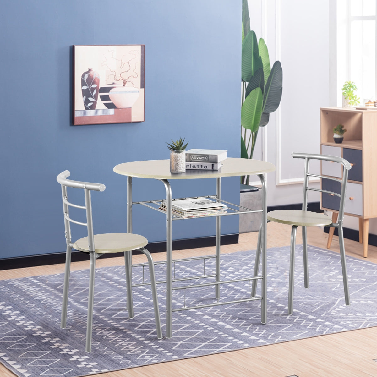 3-Piece Space-Saving Bistro Set for Kitchen and Apartment, Light Gray Dining Room Sets at Gallery Canada