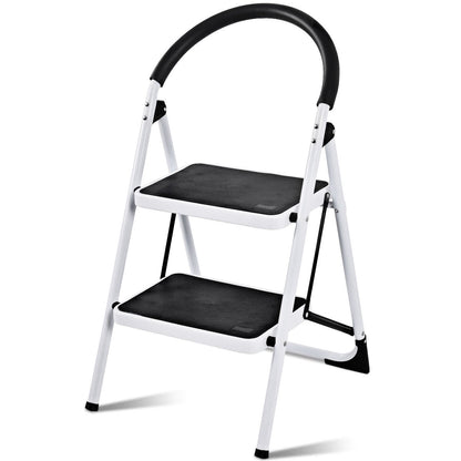 2.75 Feet Folding Step Stool, Iron Frame, Anti-Slip Pedals, 330lbs, Black