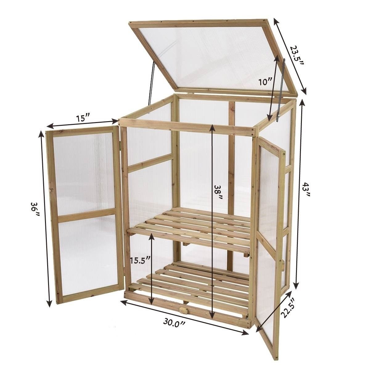 Garden Portable Wooden Raised Plants Greenhouse, Gray at Gallery Canada