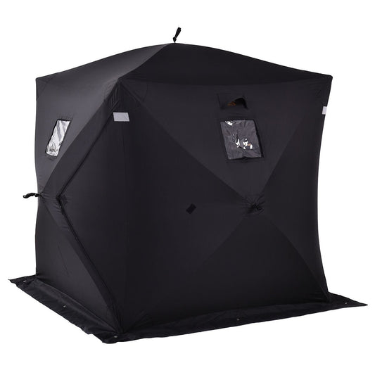 2-Person Outdoor Portable Ice Fishing Shelter Tent, Black - Gallery Canada