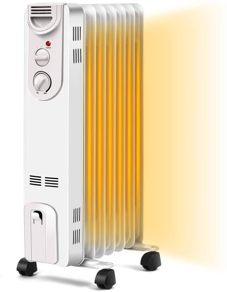 1500 W Electric Portable Oil Filled Radiator Space Heater with 3 Heat Settings Space Heaters at Gallery Canada
