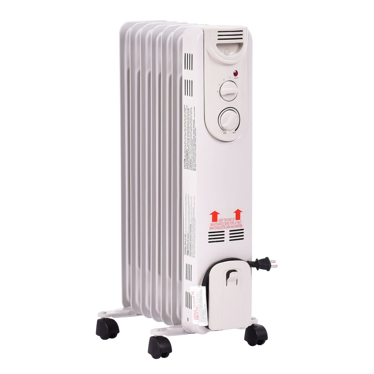 1500W Electric Oil Filled Radiator, 3 Heat Settings Space Heaters at Gallery Canada