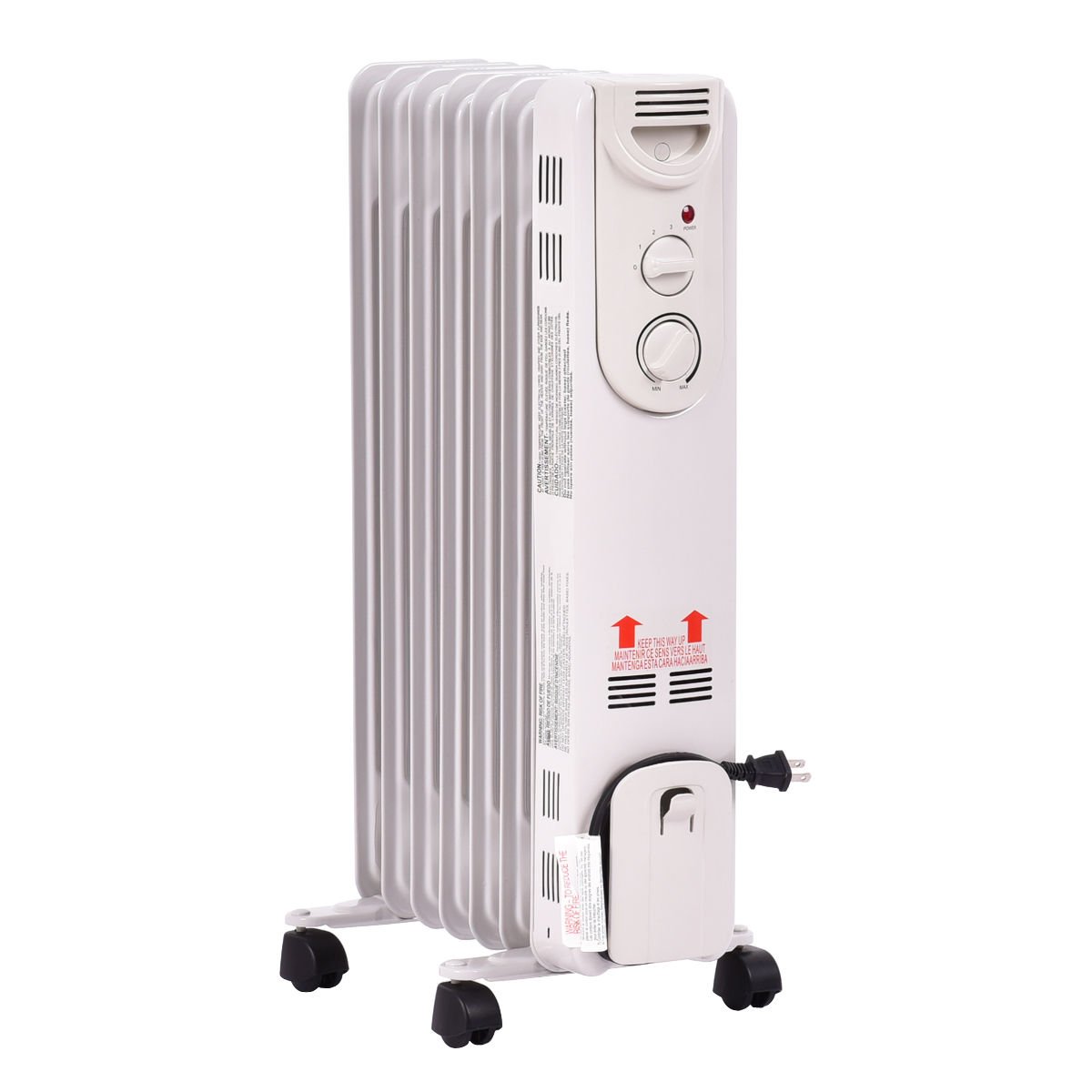 1500 W Electric Portable Oil Filled Radiator Space Heater with 3 Heat Settings Space Heaters at Gallery Canada