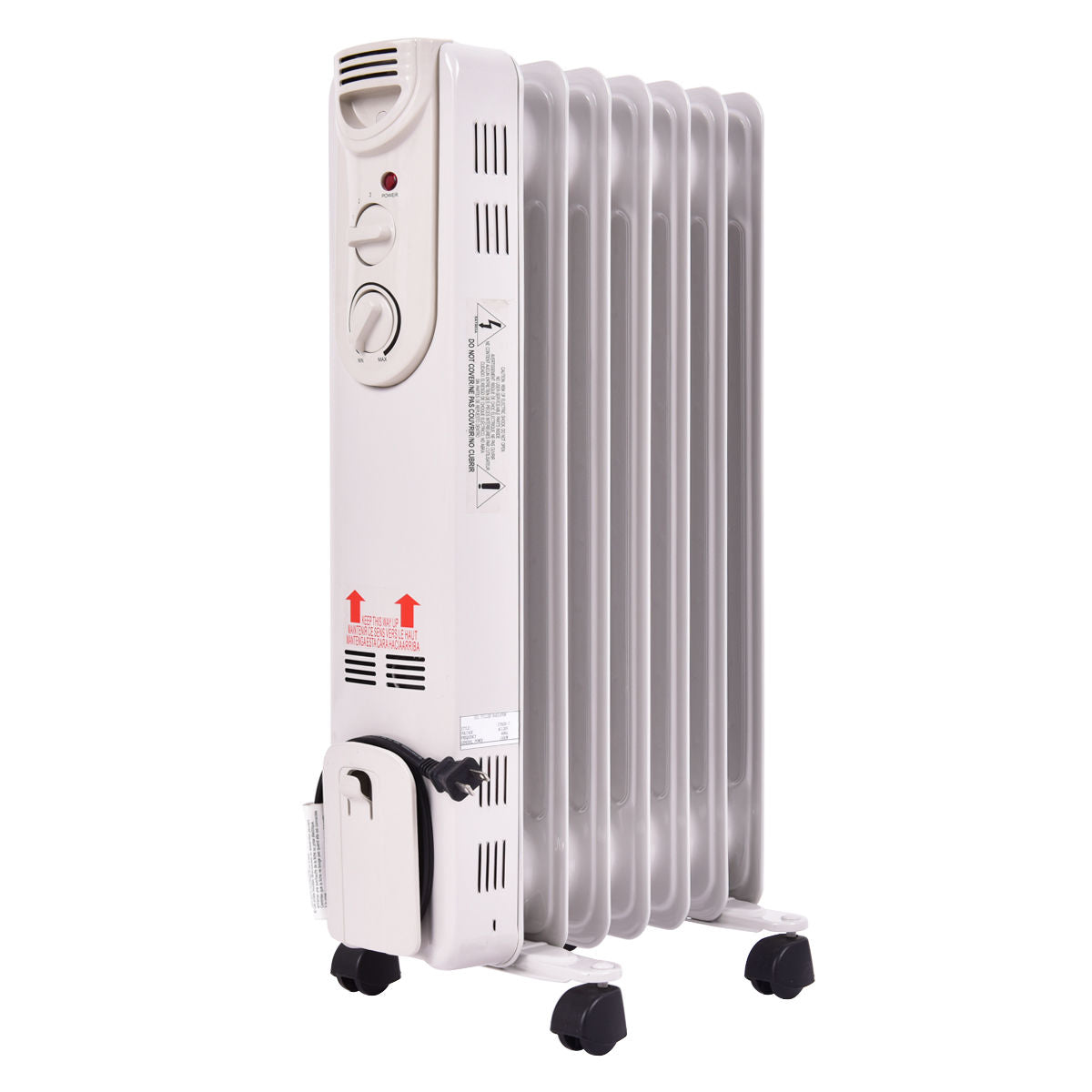 1500 W Electric Portable Oil Filled Radiator Space Heater with 3 Heat Settings Space Heaters at Gallery Canada