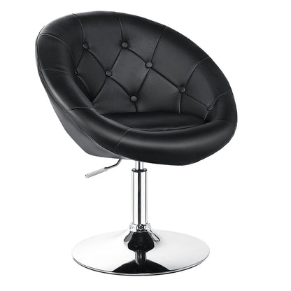 1 Piece Adjustable Modern Swivel Round Tufted, Black Leisure Chairs at Gallery Canada