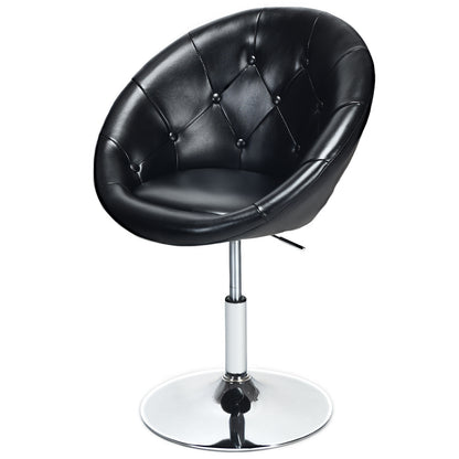 1 Piece Adjustable Modern Swivel Round Tufted, Black Leisure Chairs at Gallery Canada