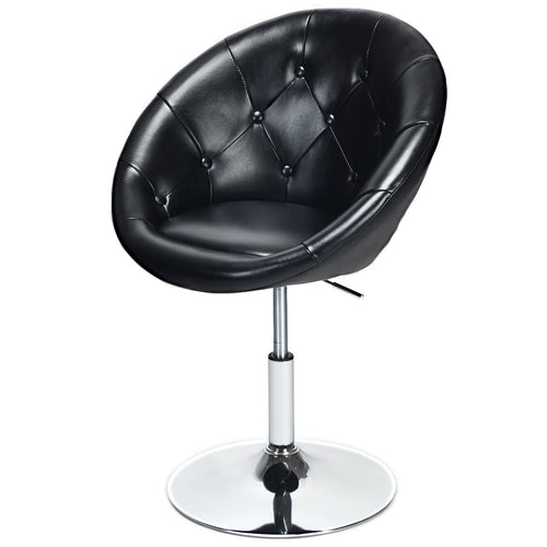 Adjustable Modern Swivel Round Tufted, Black