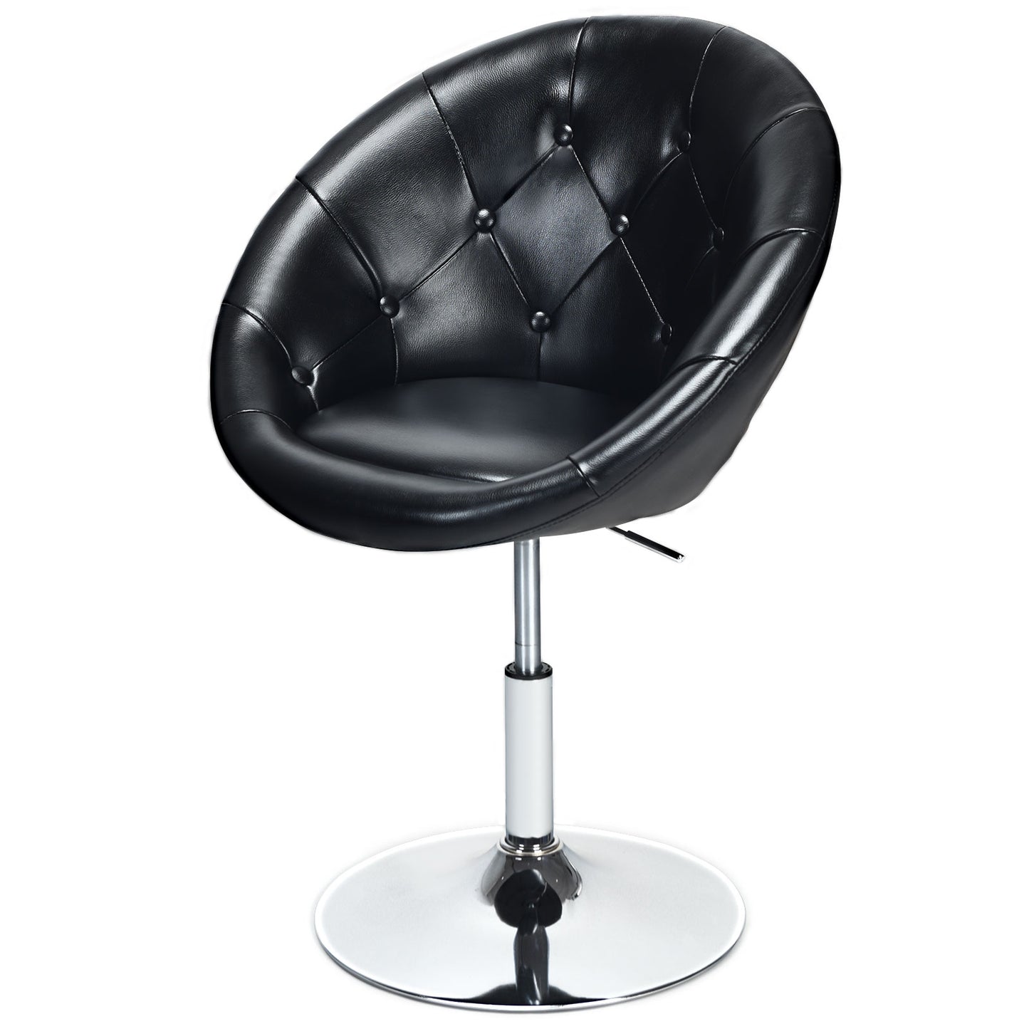 1 Piece Adjustable Modern Swivel Round Tufted, Black Leisure Chairs Black at Gallery Canada