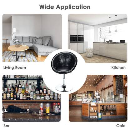 1 Piece Adjustable Modern Swivel Round Tufted, Black Leisure Chairs at Gallery Canada