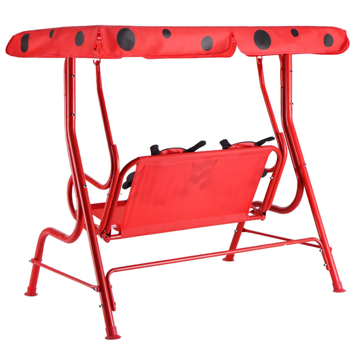 2 Person Kids Patio Swing Porch Bench with Canopy, Red Swing & Playsets at Gallery Canada