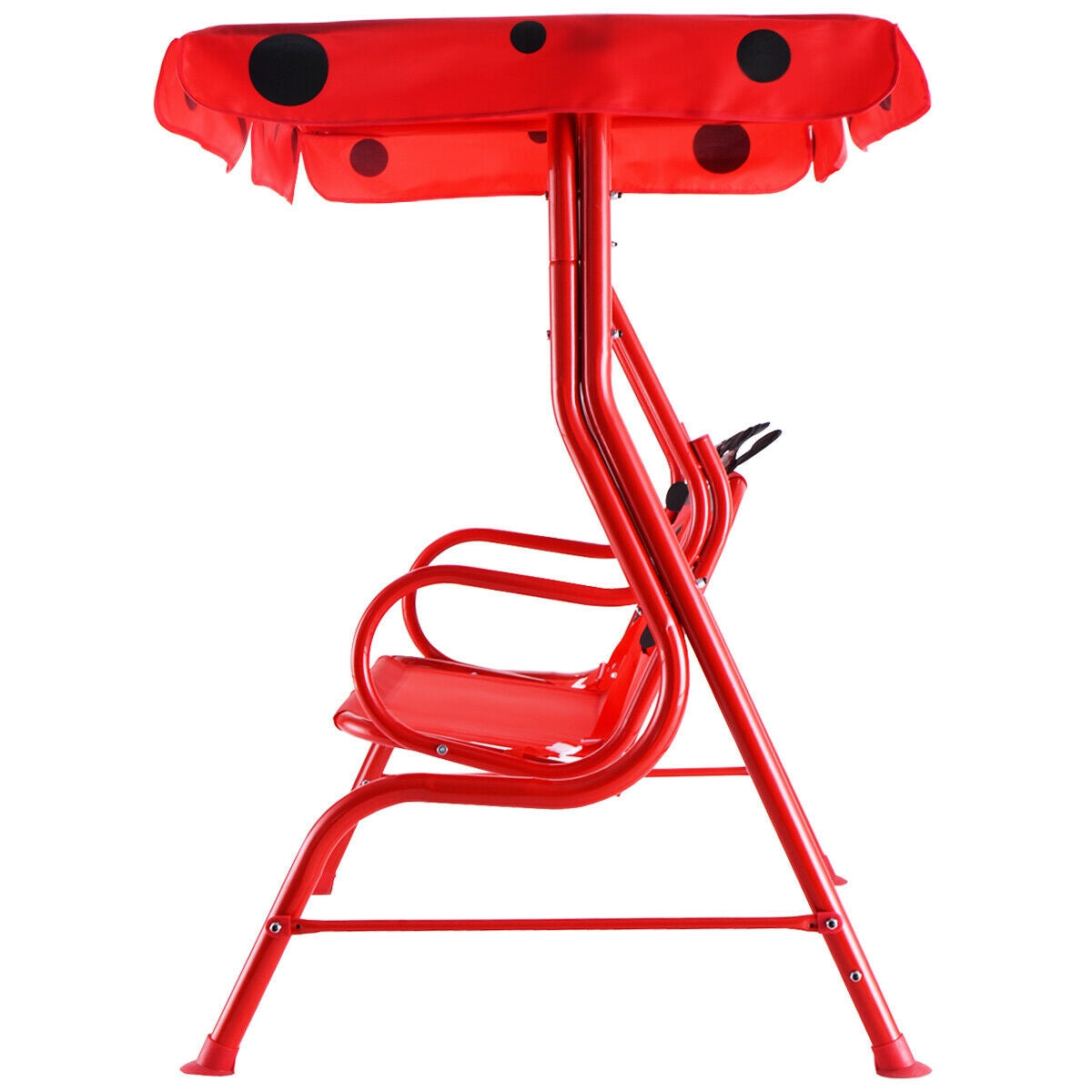 2 Person Kids Patio Swing Porch Bench with Canopy, Red Swing & Playsets at Gallery Canada