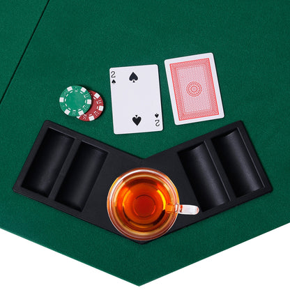 48 Inch 8 Players Octagon Fourfold Poker Table Top, Green Game Room at Gallery Canada