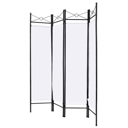 4 Panels Metal Frame Room Private Folding Screen, White at Gallery Canada