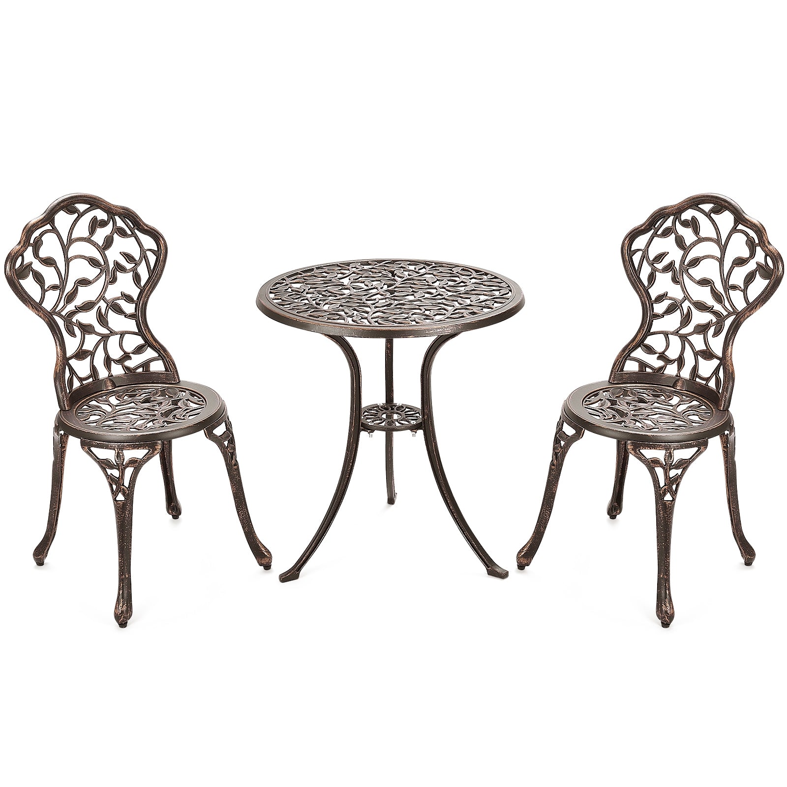 3 Piece Cast Aluminum Bistro Set, Bronze Patio Conversation Sets Bronze at Gallery Canada