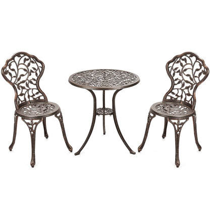 3 Piece Cast Aluminum Bistro Set, Bronze Patio Conversation Sets Bronze at Gallery Canada
