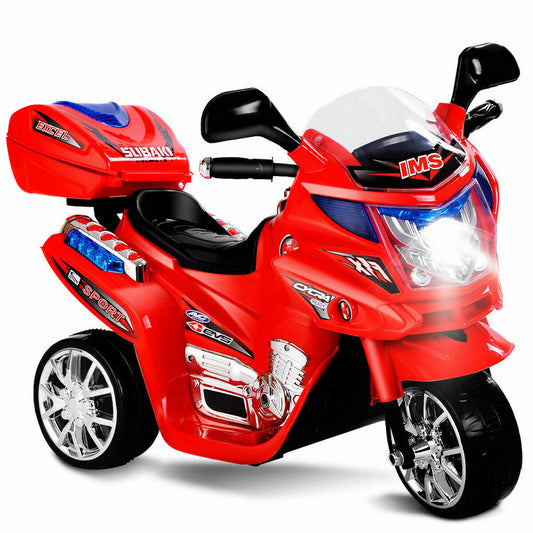 6V Powered 3 Wheels Kids Electric Ride-on Toy Motorcycle, Red - Gallery Canada