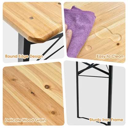 3 Pieces Folding Wooden Picnic Table Bench Set Patio Tables at Gallery Canada