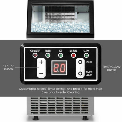 Portable Built-In Stainless Steel Commercial Ice Maker, Black at Gallery Canada