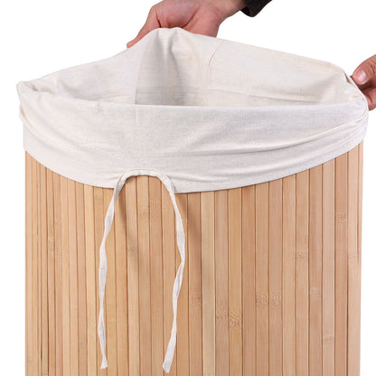 Corner Bamboo Hamper Laundry Basket, Natural Laundry Baskets at Gallery Canada