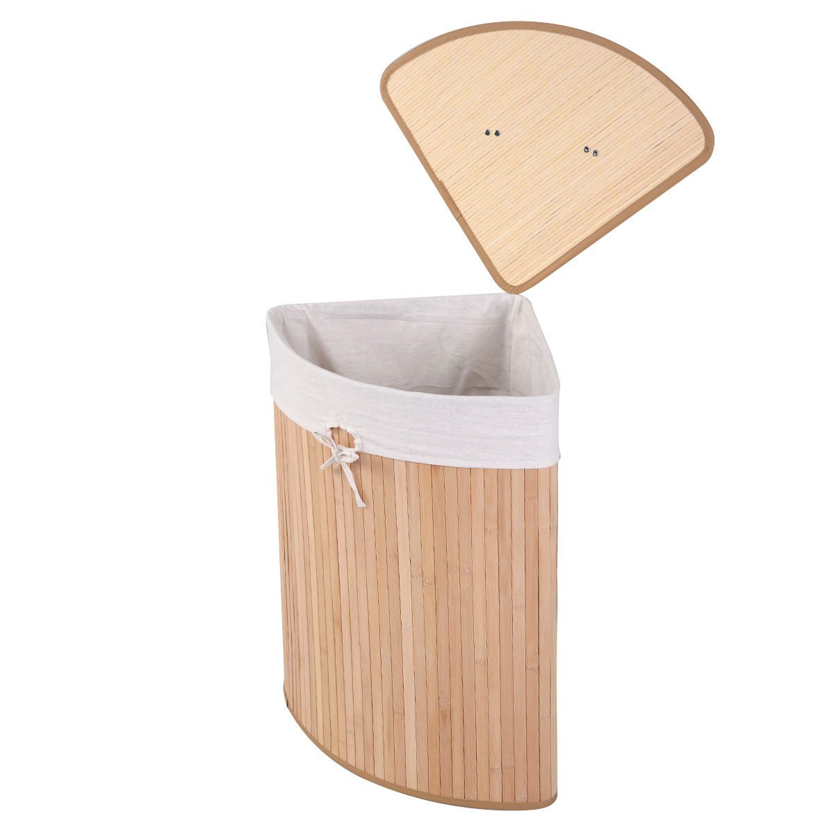 Corner Bamboo Hamper Laundry Basket, Natural at Gallery Canada