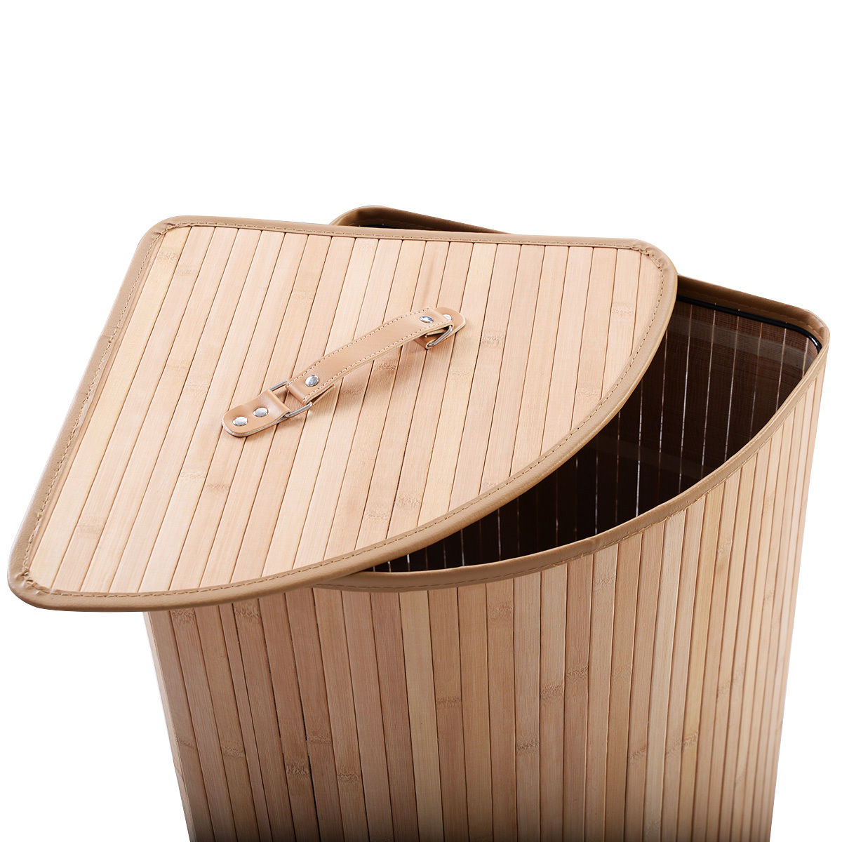 Corner Bamboo Hamper Laundry Basket, Natural Laundry Baskets at Gallery Canada