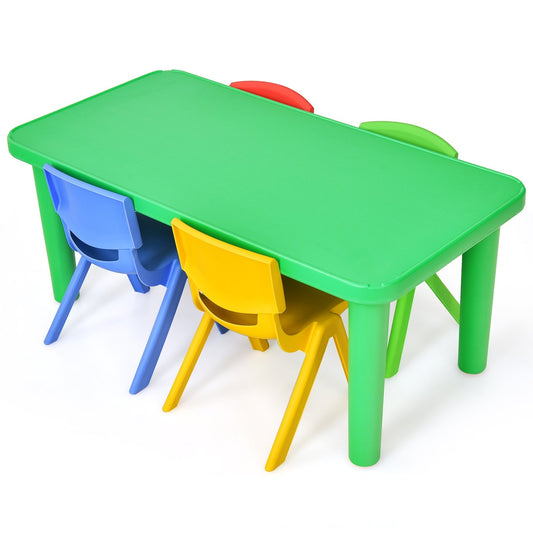 Kids Colorful Plastic Table and 4 Chairs Set, Multicolor - Gallery Canada