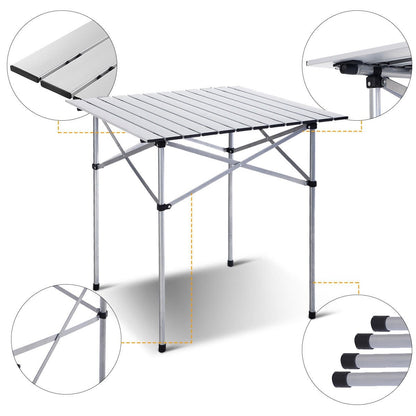 Roll Up Portable folding Camping Aluminum Picnic Table, Silver at Gallery Canada