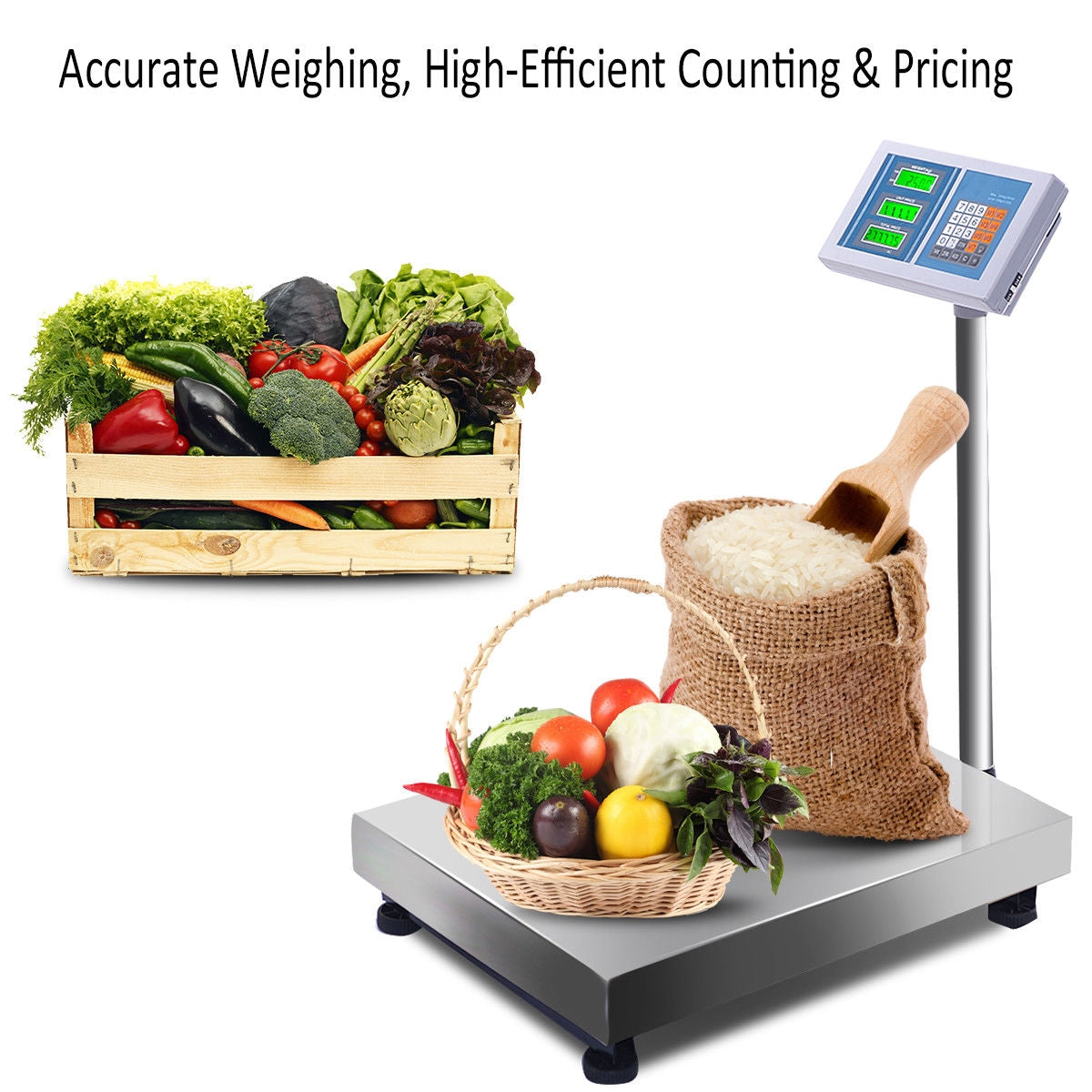 660 lbs Weight Computing Digital Floor Platform Scale, White Kitchen Tools at Gallery Canada