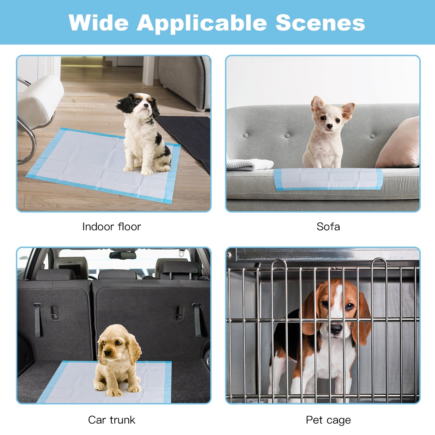 300 Pieces 17 x 24 Inch Pet Wee Pee Piddle Pad, Light Blue Dog Supplies at Gallery Canada